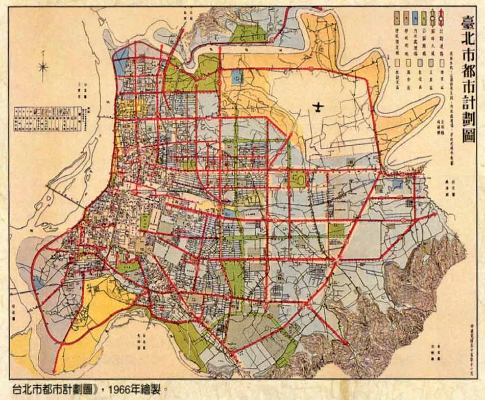 1966 年「台北市都市計劃圖」的公園綠地-圖片