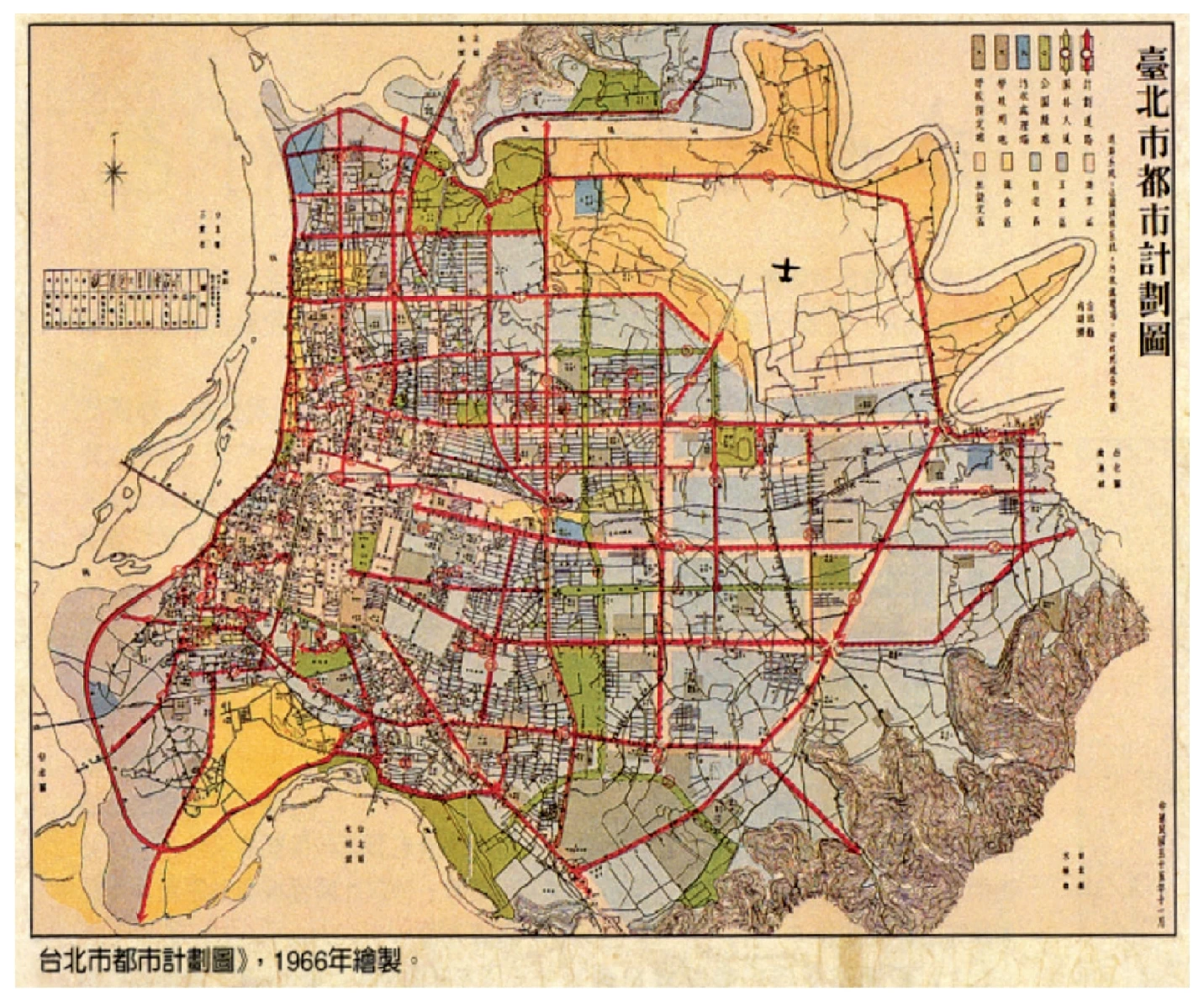 1966 年「台北市都市計劃圖」的公園綠地-圖片