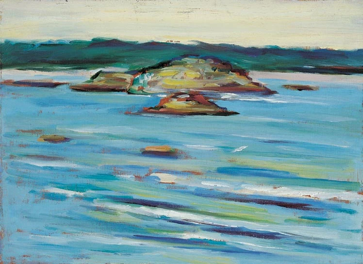 《海邊風景》，1934，油彩、木板，24.5×33.5cm，臺北市立美術館典藏-圖片