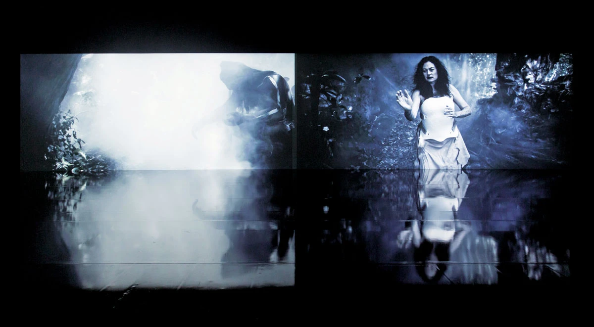 展場一景；麗莎．蕾哈娜（Lisa Reihana）《Tai Whetuki – 死亡之屋》（Tai Whetuki–House of Death, 2016）-圖片