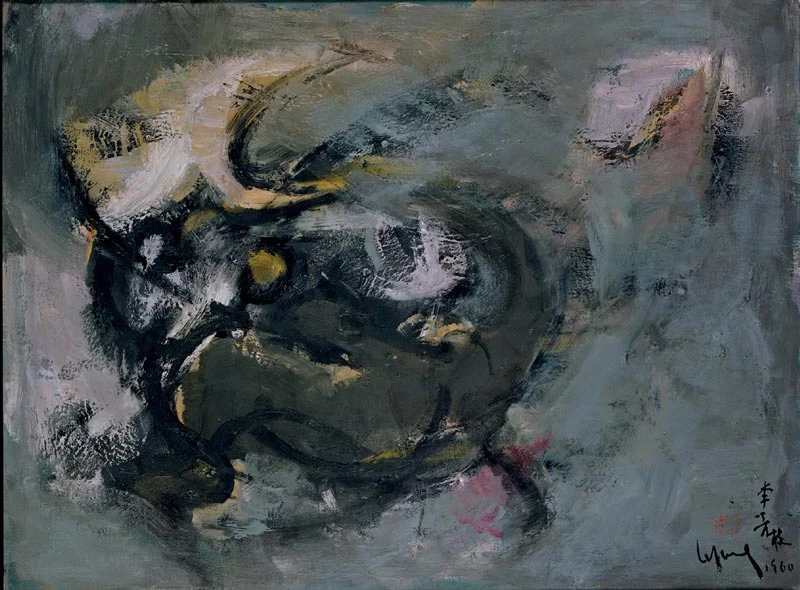 《龍鳳》，1960，油彩、畫布，46.5×61cm，臺北市立美術館典藏-圖片