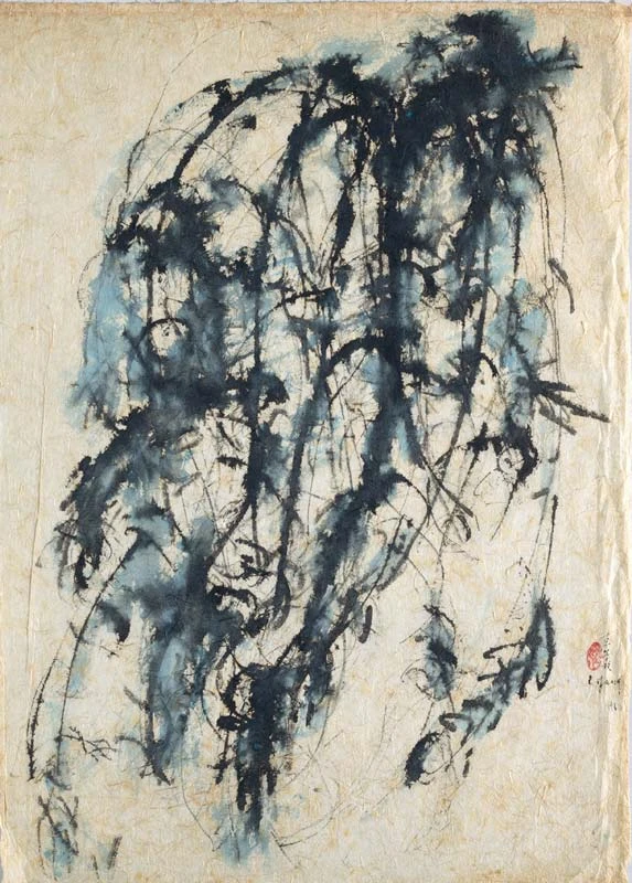 《無題》，1963，墨、淡彩、紙，63×44 cm，臺北市立美術館典藏-圖片