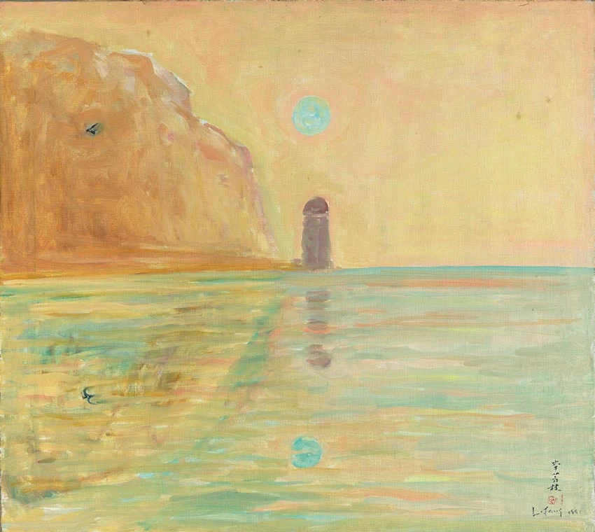 《萬古長空》，1991，油彩、畫布，78.5×70cm，臺北市立美術館典藏-圖片