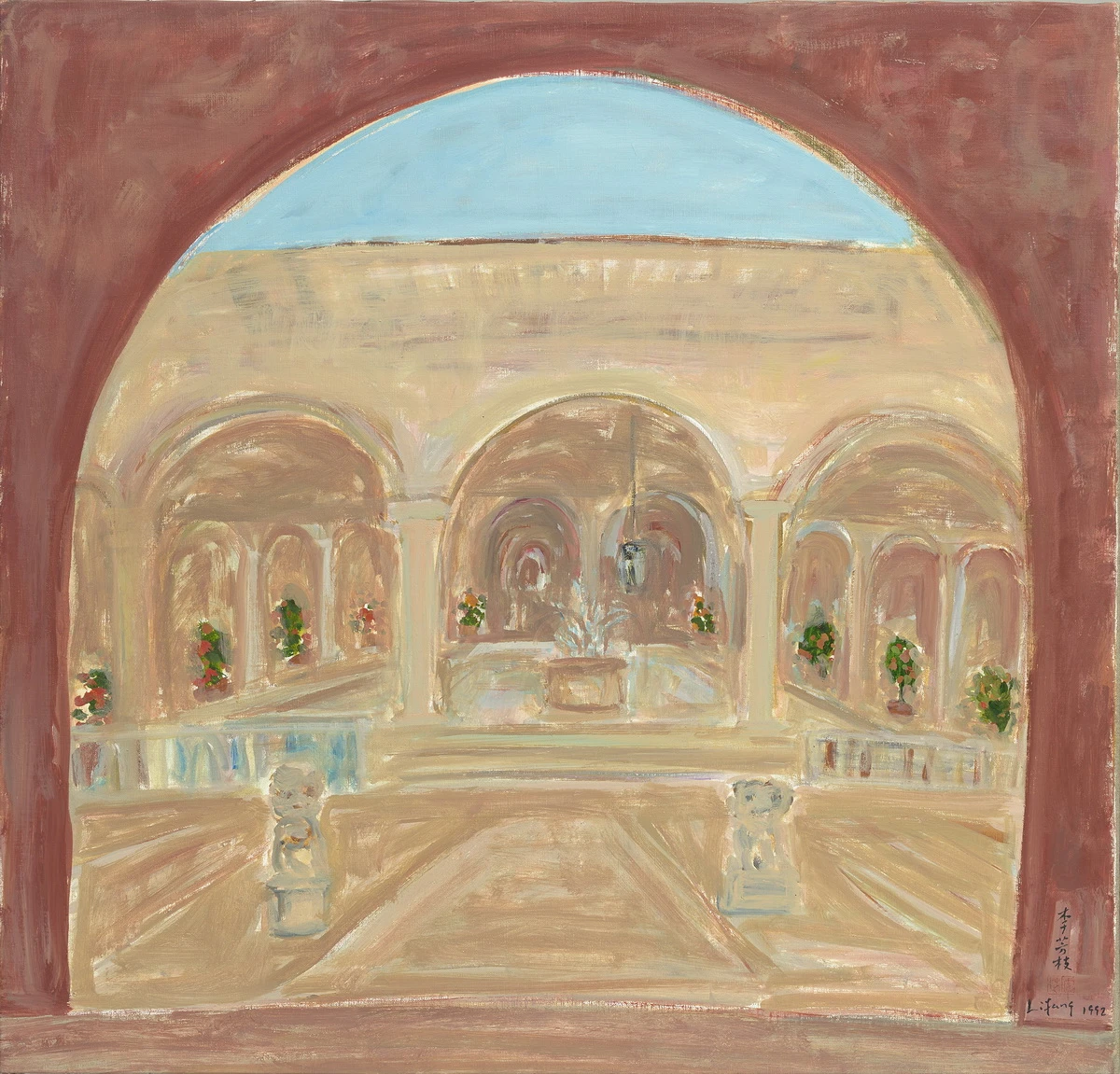 《靈泉寺》，1992，油彩、畫布，76.5×80cm，臺北市立美術館典藏-圖片