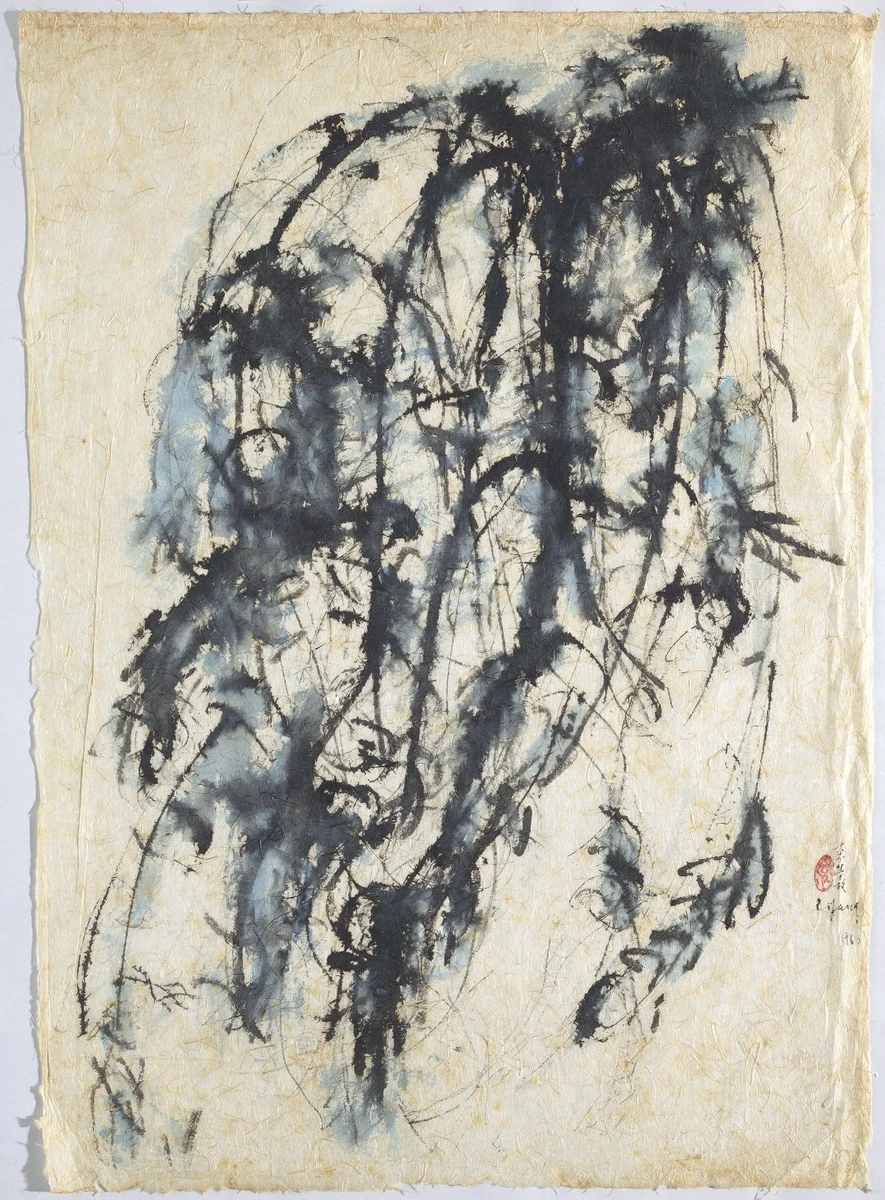 《無題》，1963，墨、淡彩、紙，63×44 cm，臺北市立美術館典藏-圖片