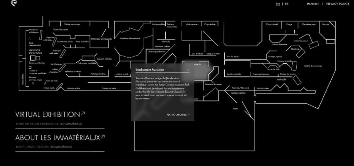 「非物質」（龐畢度中心，1985）重建之虛擬展覽截圖，2023  © Centre-Pompidou, 2023-圖片