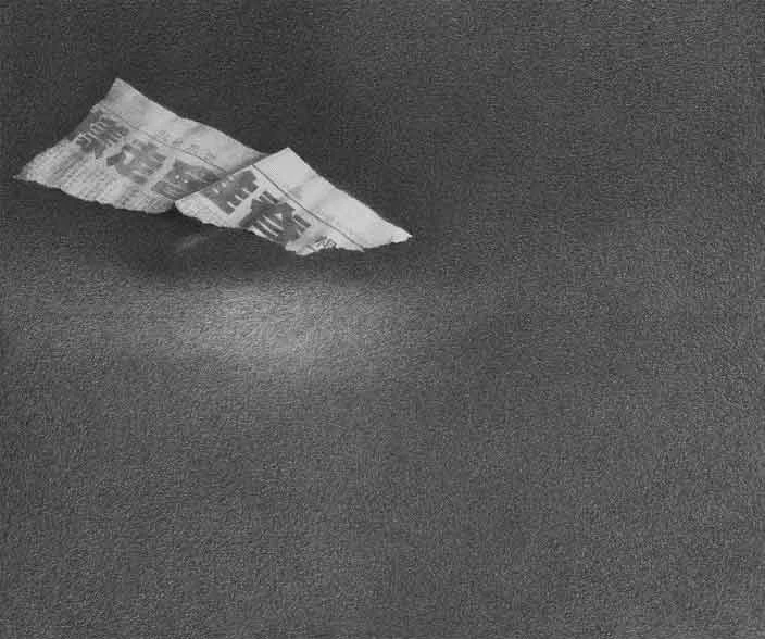 《脊椎會走樣》，1995，鉛筆、紙，35 x 43 cm-圖片