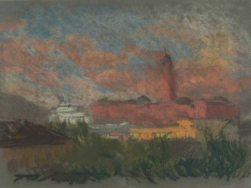 點擊觀看大圖-《臺北總統府》,1957,粉彩、紙,26.5 x 35.5 cm,臺北市立美術館典藏 《臺北總統府》,1957,粉彩、紙,26.5 x 35.5 cm,臺北市立美術館典藏-圖片