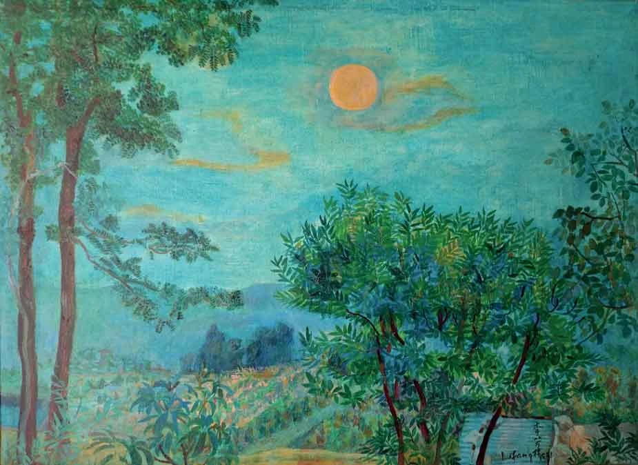 點擊觀看大圖-《舊時月色》,1971,油彩、畫布,37 x 50 cm 《舊時月色》,1971,油彩、畫布,37 x 50 cm-圖片