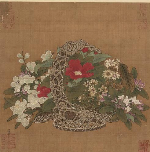 點擊觀看大圖-李嵩,《花籃圖 冬花圖》,宋代,絹本設色,26.1×26.3公分,國立故宮博物院典藏 李嵩,《花籃圖 冬花圖》,宋代,絹本設色,26.1×26.3公分,國立故宮博物院典藏-圖片