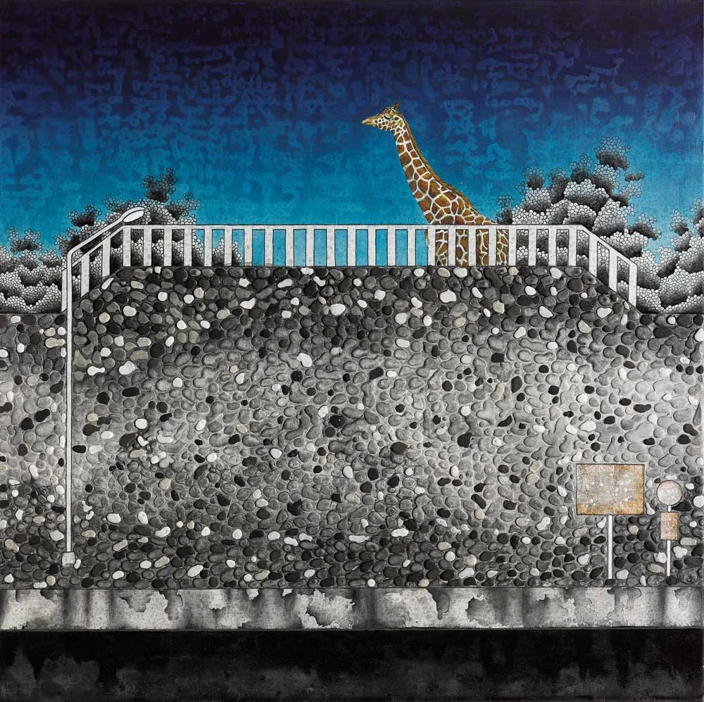 點擊觀看大圖-葉仁焜,《旅途中的風景V》,2014,水墨、膠彩、銀箔、畫布、絹,90×90公分,國立臺灣美術館典藏 葉仁焜,《旅途中的風景V》,2014,水墨、膠彩、銀箔、畫布、絹,90×90公分,國立臺灣美術館典藏-圖片