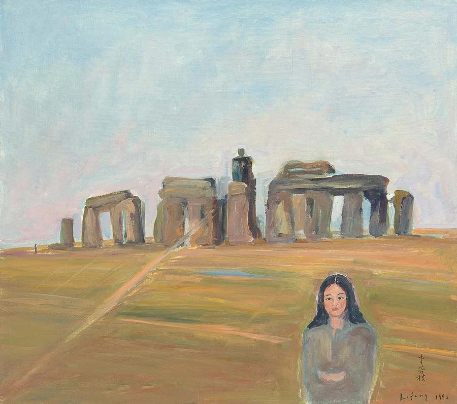 點擊觀看大圖-李芳枝,《自畫像》,1992,油彩、畫布,68×77公分 李芳枝,《自畫像》,1992,油彩、畫布,68×77公分-圖片