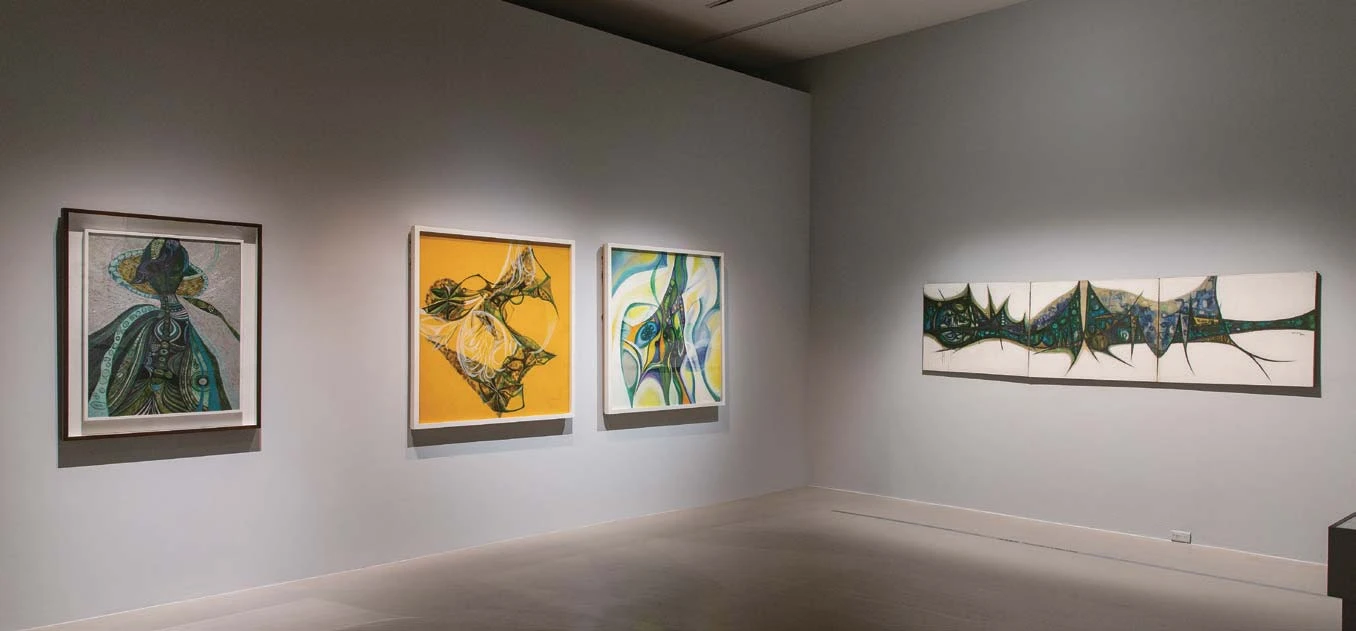 點擊觀看大圖-黃潤色展區;(左至右)《作品66》,1966,油彩、畫布,94×74公分;《作品Y》,1985,油彩、畫布,124×124公分;《作品87-M》,1987,油彩、畫布,124×124公分; 《作品64-A》,1964,油彩、畫布,74×94公分(x3) 黃潤色展區;(左至右)《作品66》,1966,油彩、畫布,94×74公分;《作品Y》,1985,油彩、畫布,124×124公分;《作品87-M》,1987,油彩、畫布,124×124公分; 《作品64-A》,1964,油彩、畫布,74×94公分(x3)-圖片