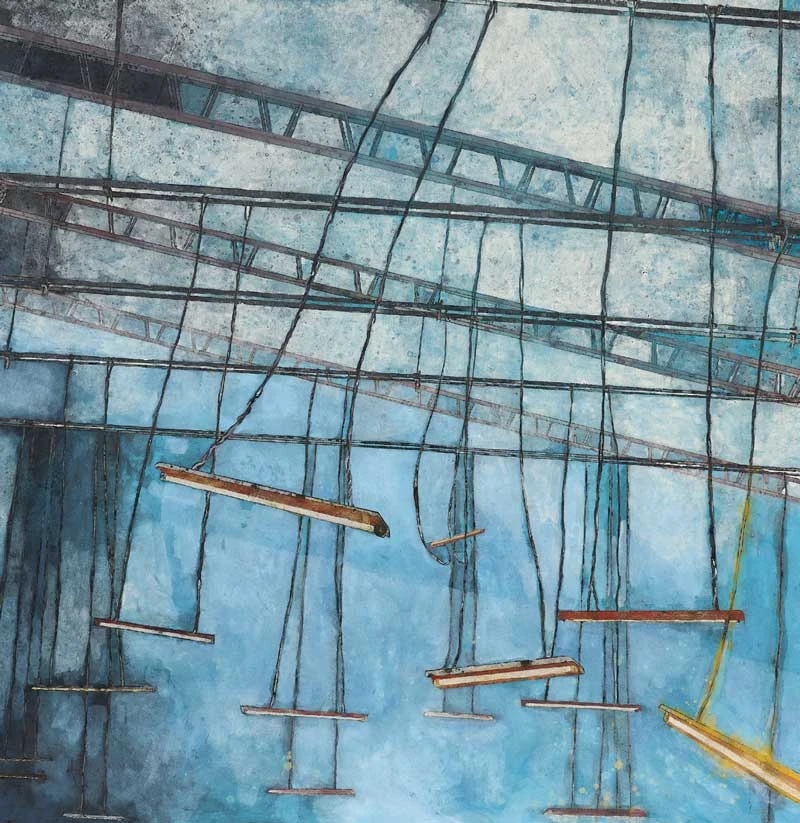 點擊觀看大圖-陳誼嘉,《螢光盪鞦韆》,2005,水干繪具、岩繪具、黑箔、紙本,122×122公分(x2),私人收藏 陳誼嘉,《螢光盪鞦韆》,2005,水干繪具、岩繪具、黑箔、紙本,122×122公分(x2),私人收藏-圖片