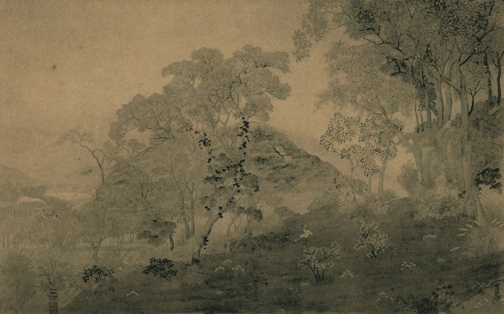 蔡雪溪，《秋之圓山》，1929；見出版品《第三回臺灣美術展覽會圖錄》，收錄於「名單之後：臺府展史料庫」。圖片來源：財團法人陳澄波文化基金會提供-圖片