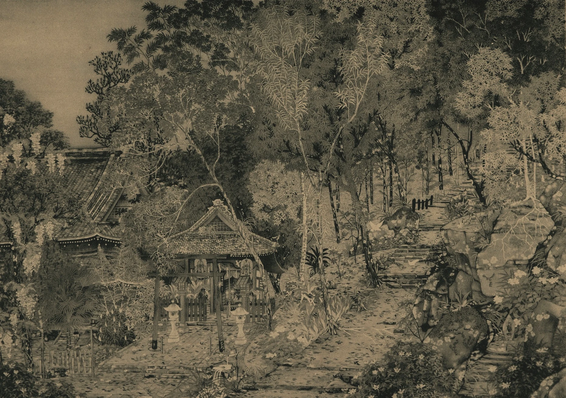 郭雪湖，《春》，1929；見出版品《第三回臺灣美術展覽會圖錄》，收錄於「名單之後：臺府展史料庫」。圖片來源：財團法人陳澄波文化基金會提供-圖片