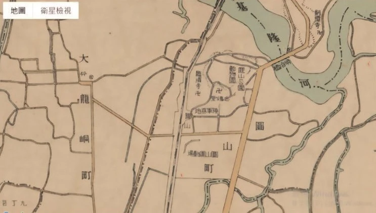 1927年臺北市街圖（局部）。圖片來源：臺灣百年歷史地圖https://gissrv4.sinica.edu.tw/gis/taipei.aspx-圖片