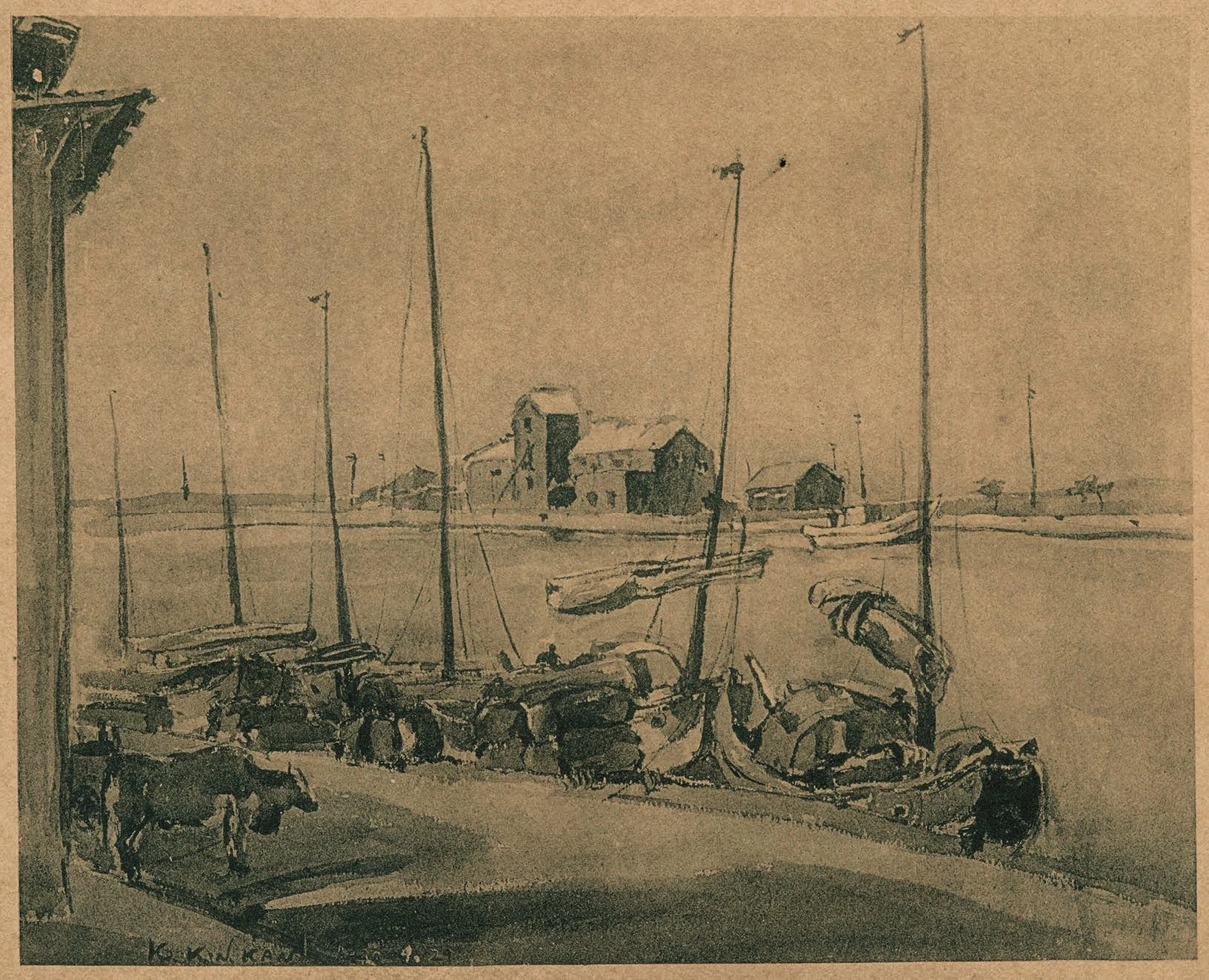 高均鑑，《朝》，1930；見出版品《第四回臺灣美術展覽會圖錄》，收錄於「名單之後：臺府展史料庫」。圖片來源：財團法人陳澄波文化基金會提供-圖片