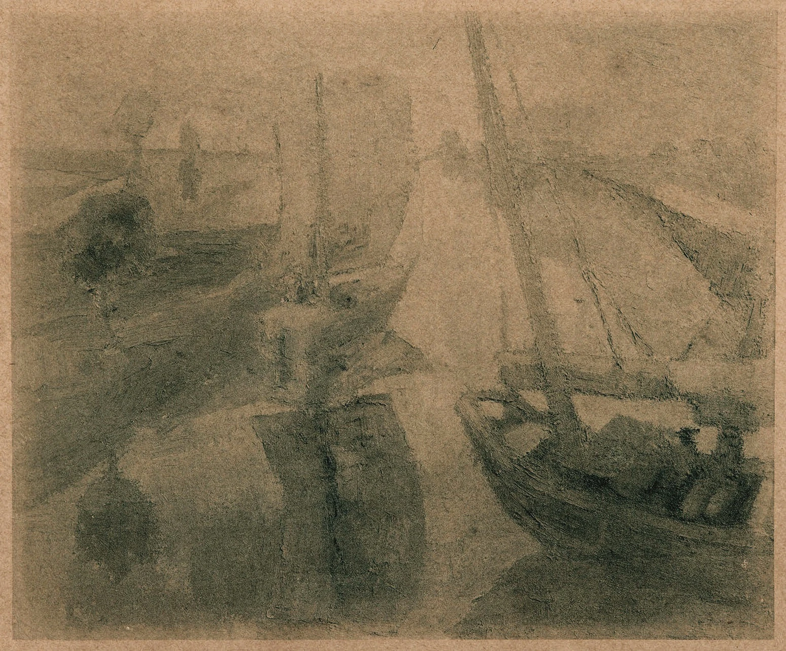 御園生義太（御園生暢哉），《運河夕陽》，1930；見出版品《第四回臺灣美術展覽會圖錄》，收錄於「名單之後：臺府展史料庫」。圖片來源：財團法人陳澄波文化基金會提供-圖片