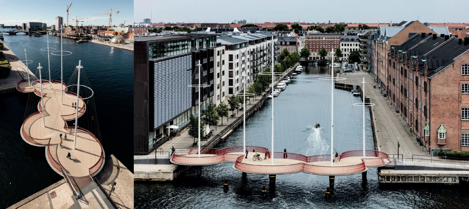 環形橋（<i>Cirkelbroen</i>）, 2015。25×19.6×39.3 metres. Christianshavns Kanal, Copenhagen, 2015. Photo: Anders Sune Berg. A gift from Nordea-fonden to the city of Copenhagen.-圖片