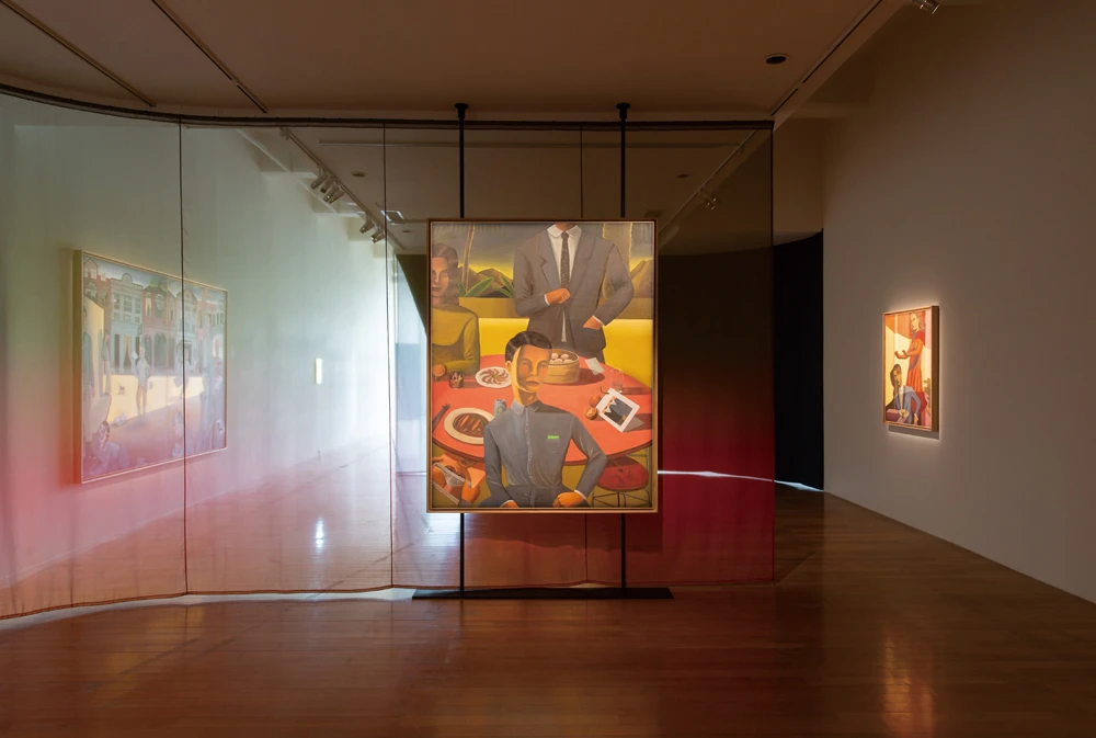 陳柏豪，《終於等到我的辦桌》，2025，油彩、畫布，180 × 140公分，藝術家版權所有。2025台北雙年展現場。-圖片