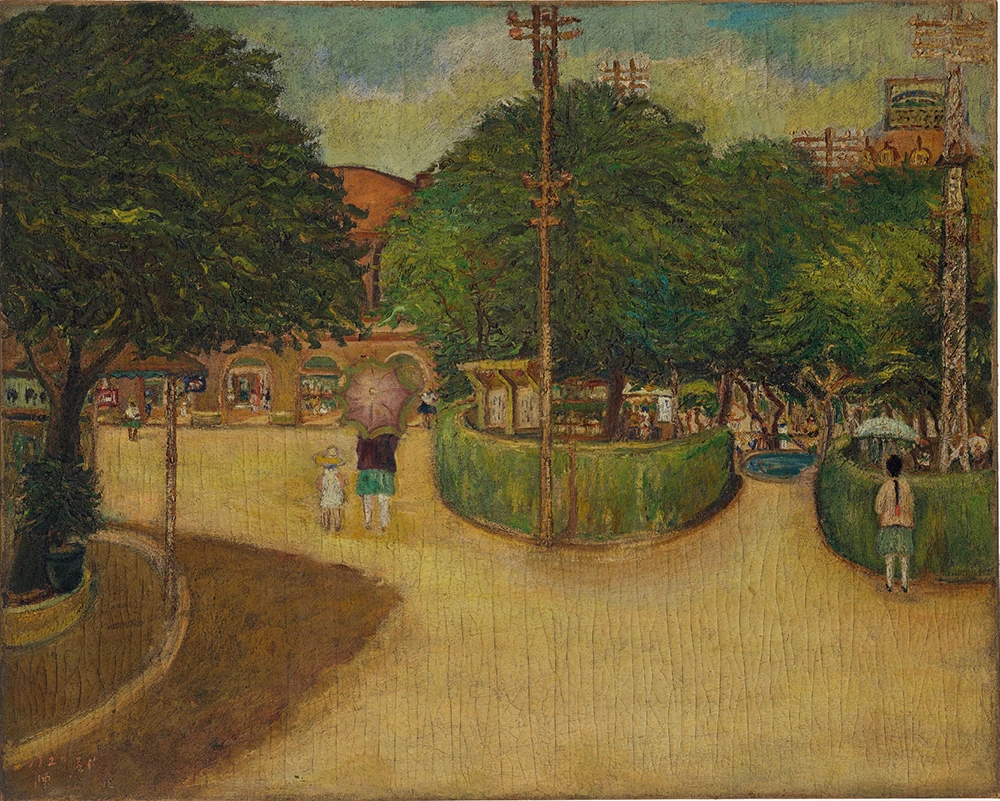 陳澄波，《夏日街景》，1927，油彩、畫布，79×98公分，臺北市立美術館典藏。-圖片