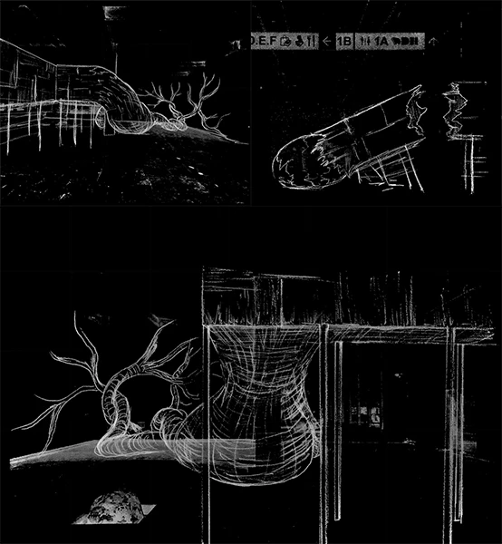 來台現地訪查期間繪製之作品草圖-圖片
